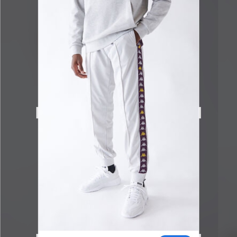 Kappa men slim large or women regular white color, pinstripe blue gold logo
